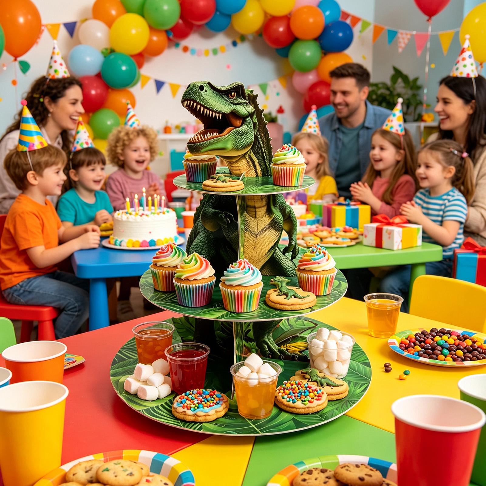 Cupcake Stand 3 Tiers Dinosaur - Home Bar Stand ulasan dan harga