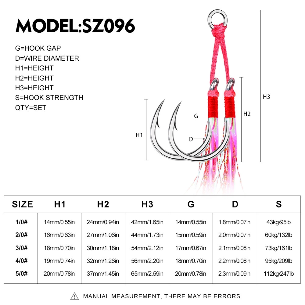 5Pairs Double Barbed Assist Ho - Jigger Double Sided ulasan dan harga