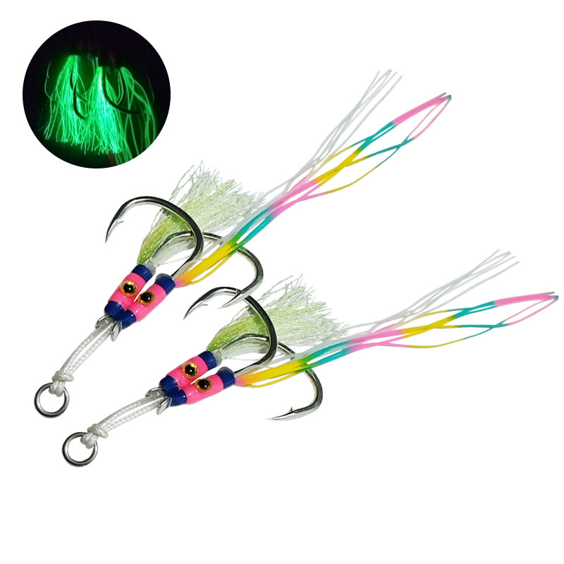 2Pairs/bag Glow Jig Lure Hooks - Jigger Double Sided ulasan dan harga