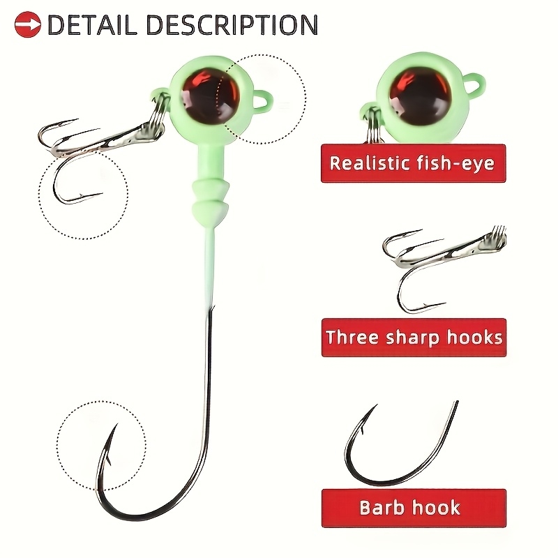 5pcs   Double-Hook Jig Heads,  - Jigger Double Sided ulasan dan harga