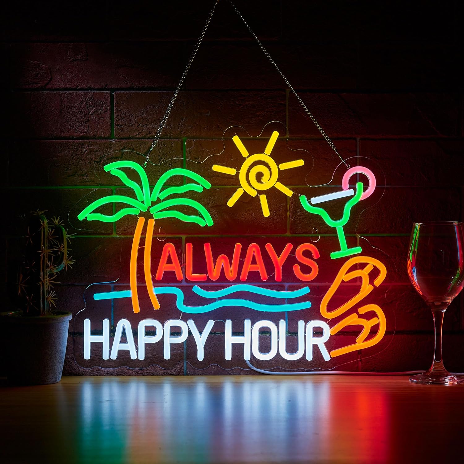 Always Happy Hour Beer Bar Neo - Home Bar Signs ulasan dan harga