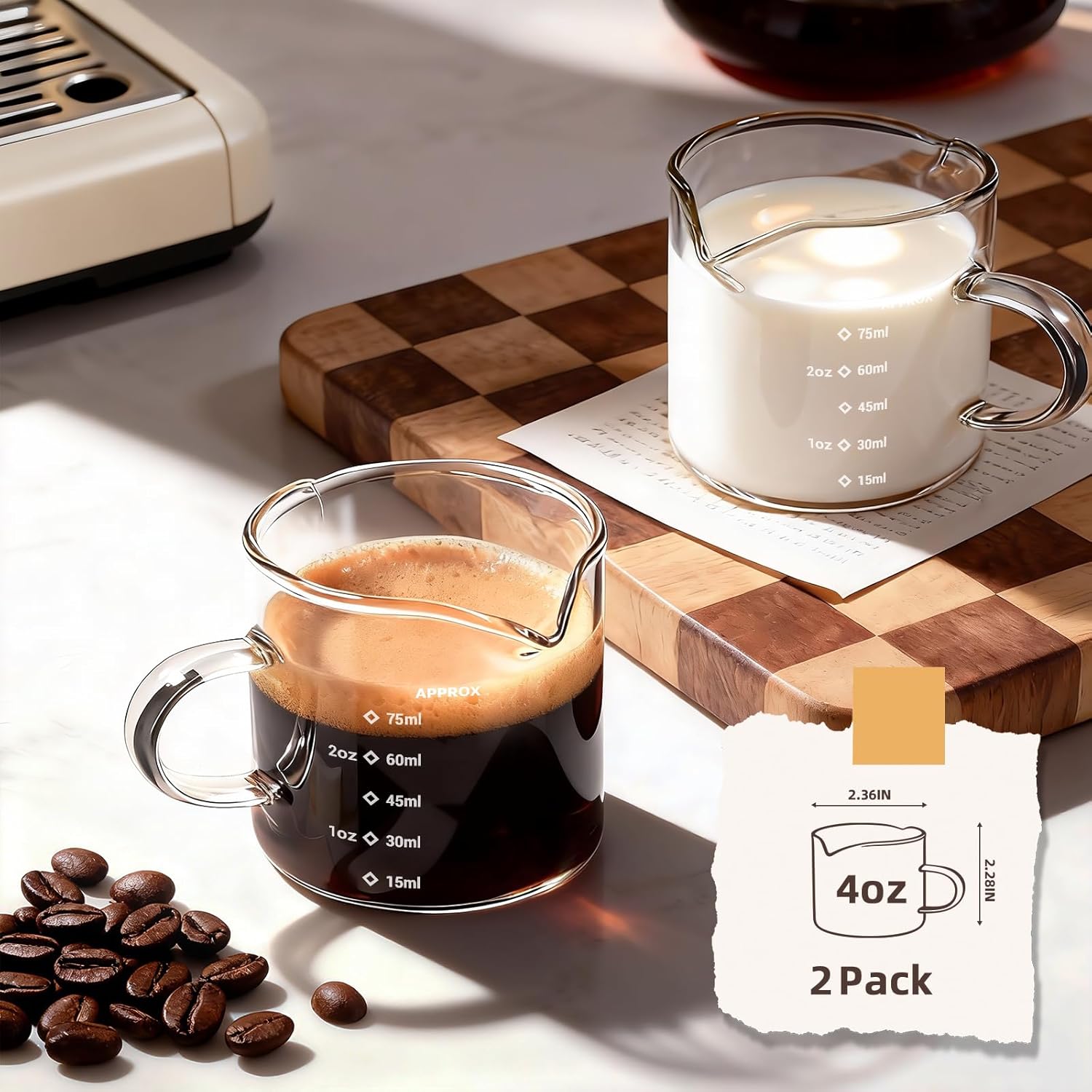 1/2pcs Espresso Cups 4oz Espre - Home Bar Set ulasan dan harga