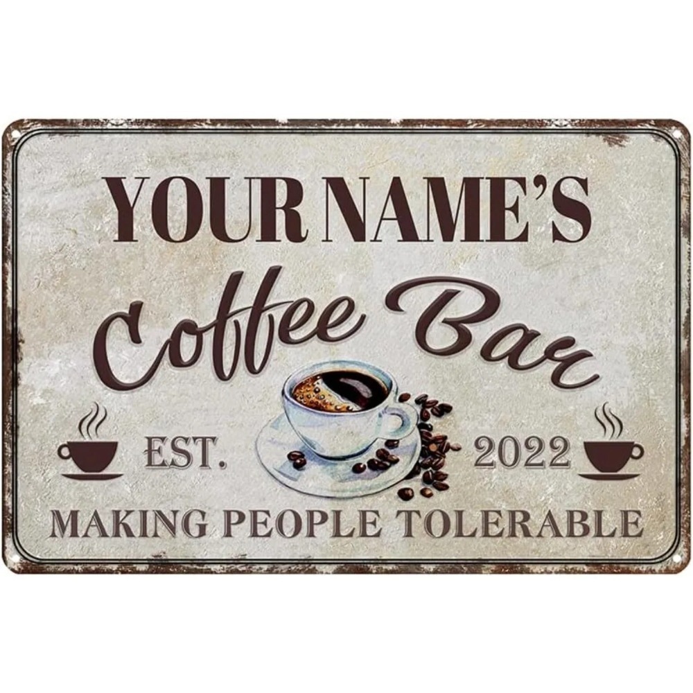 Custom Retro Coffee‑Bar Tin Me - Home Bar Signs ulasan dan harga