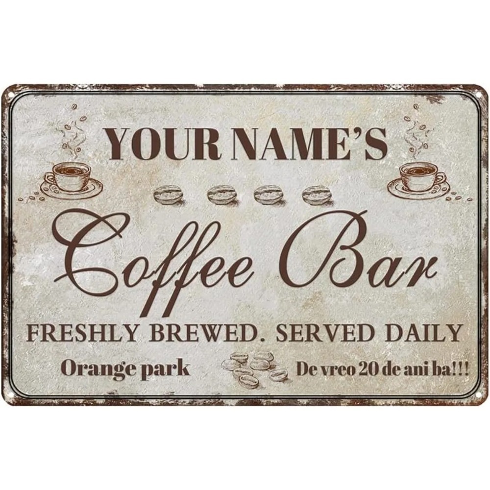 Custom Retro Coffee‑Bar Tin Me - Home Bar Signs ulasan dan harga