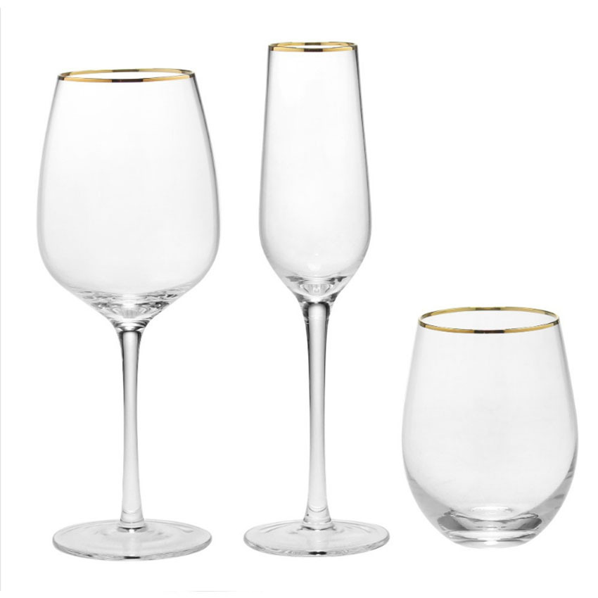Gold Rimmed Highball Glass Red - Highball Glass Set ulasan dan harga