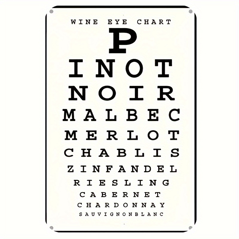 Vintage Wine Eye Chart Metal S - Home Bar And Kitchen ulasan dan harga