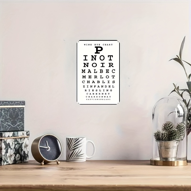 Vintage Wine Eye Chart Metal S - Home Bar And Kitchen ulasan dan harga