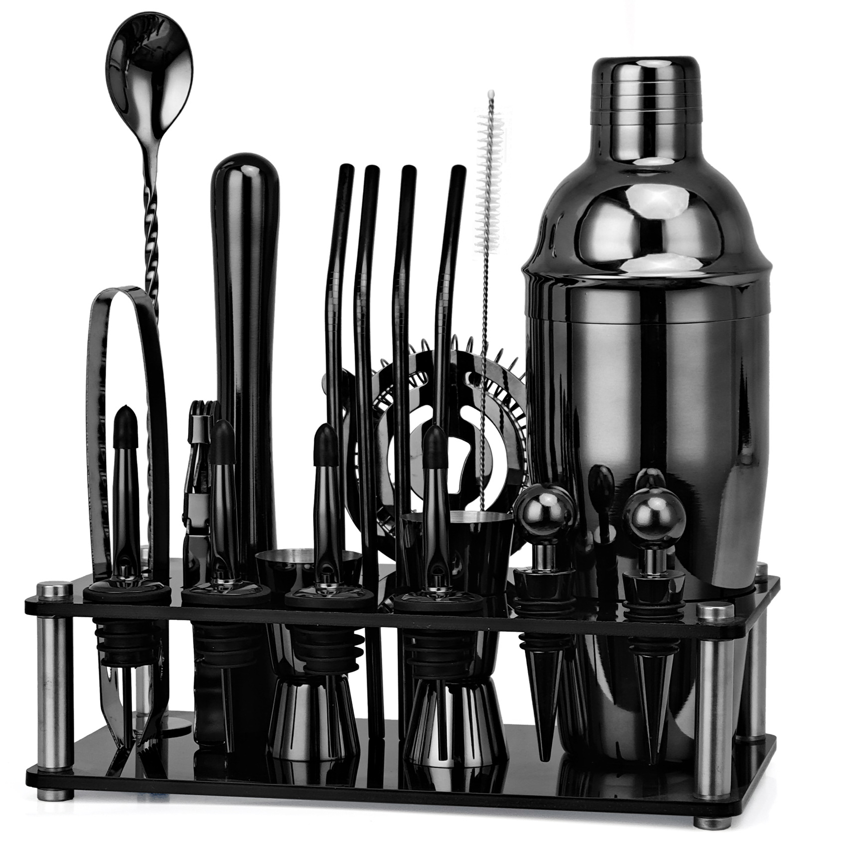 20pcs Black/Rose Gold/Silver 8 - Boston Shaker Set ulasan dan harga