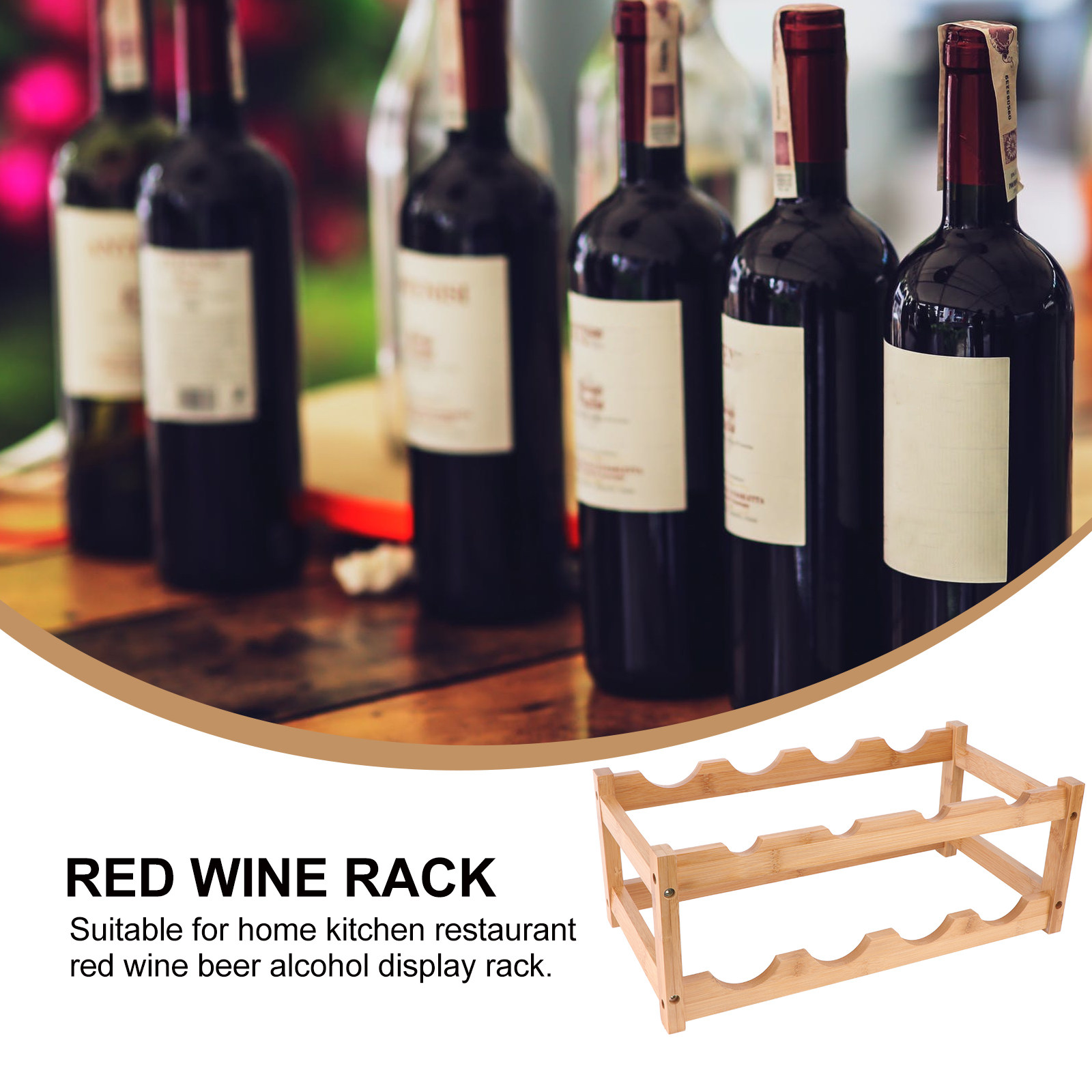 Wooden Double Layer Red Wine R - Home Bar Stand ulasan dan harga
