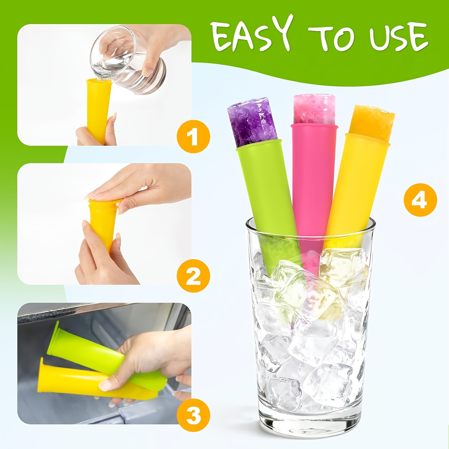 6Pcs Reusable Silicone Popsicl - Citrus Juicer Bar ulasan dan harga