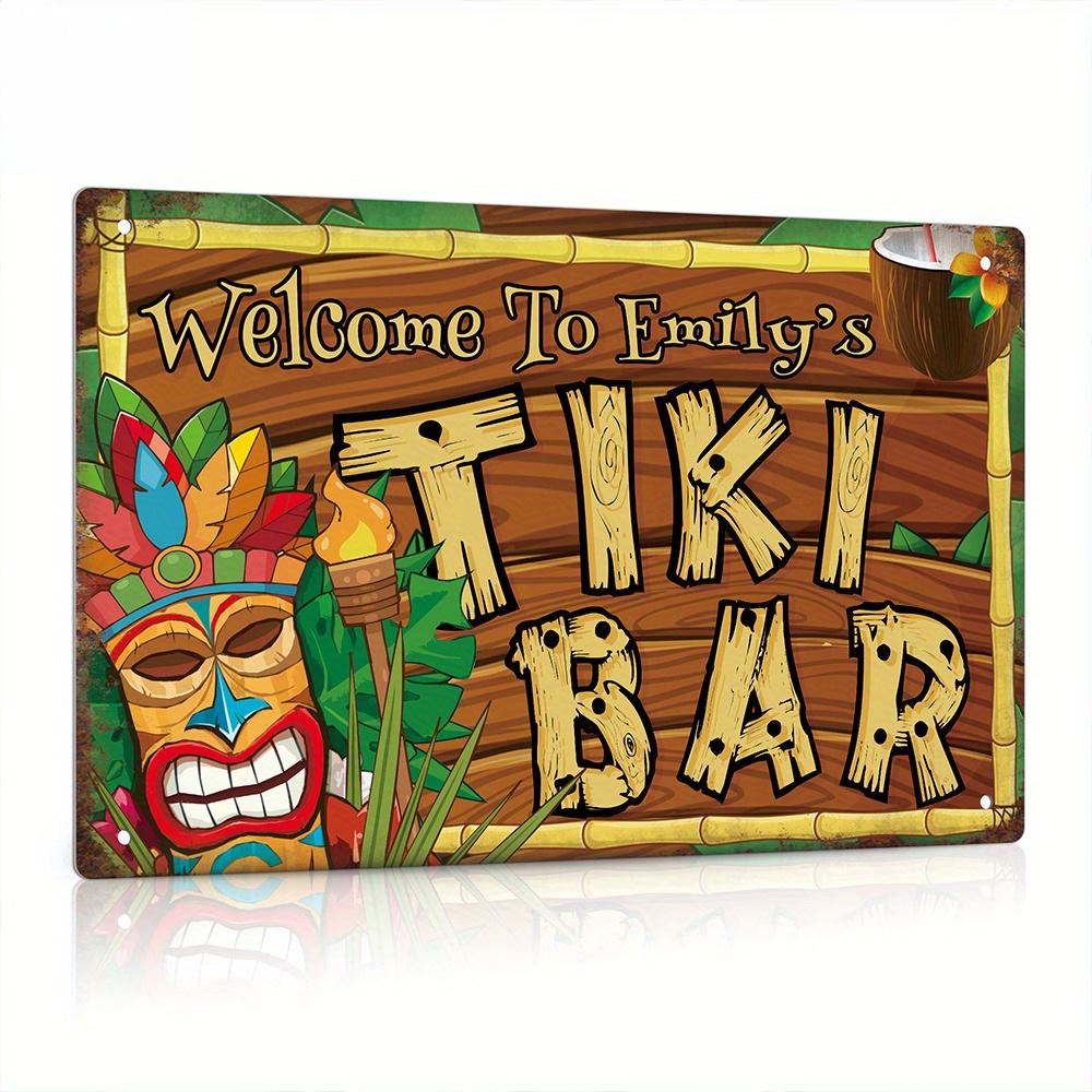 Custom  Decor Tiki Bar Sign, P - Home Bar And Kitchen ulasan dan harga