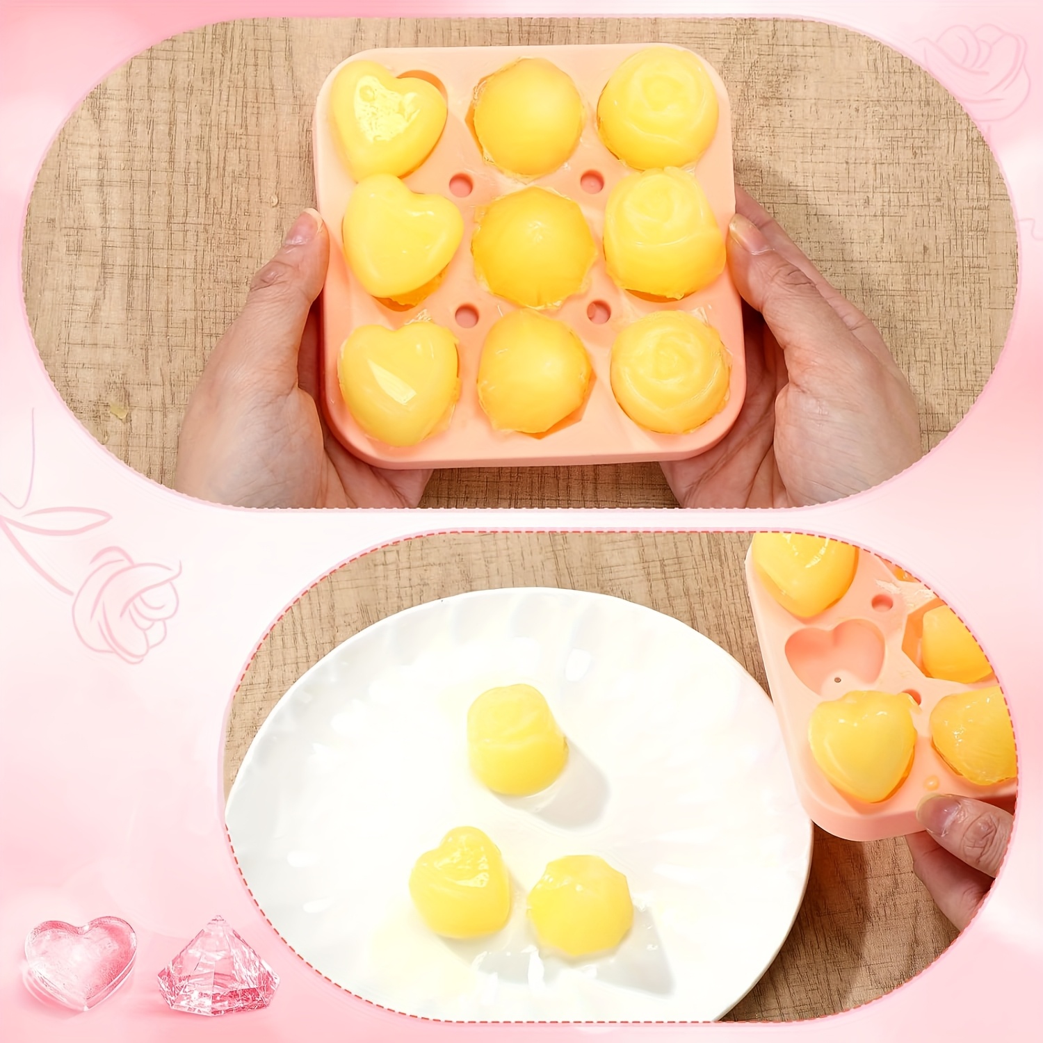 4pcs Rose Heart Diamond Ice Cu - Citrus Juicer Bar ulasan dan harga
