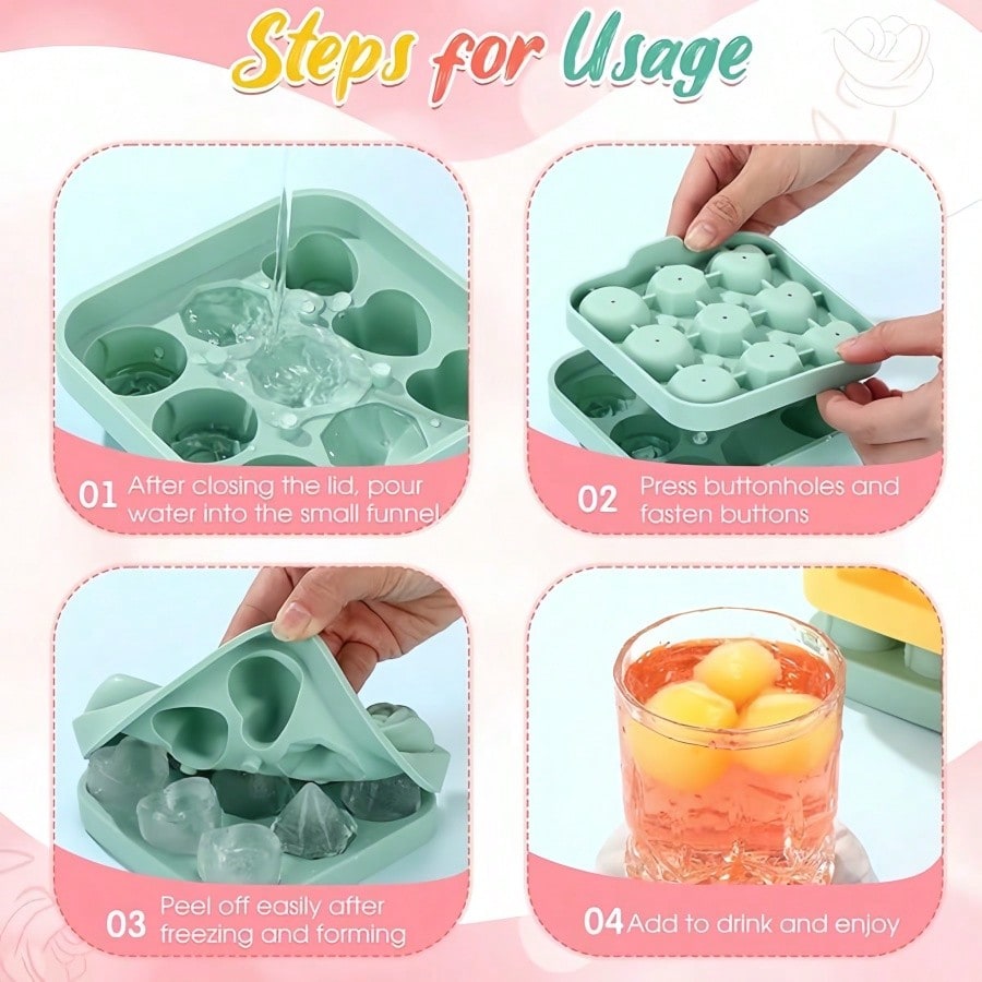 4pcs Rose Heart Diamond Ice Cu - Citrus Juicer Bar ulasan dan harga
